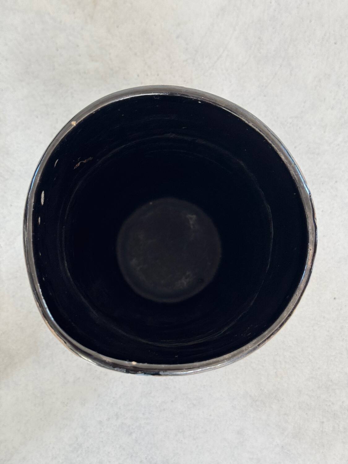 Vintage ceramic vase with abstract decor, Vallauris circa 1960