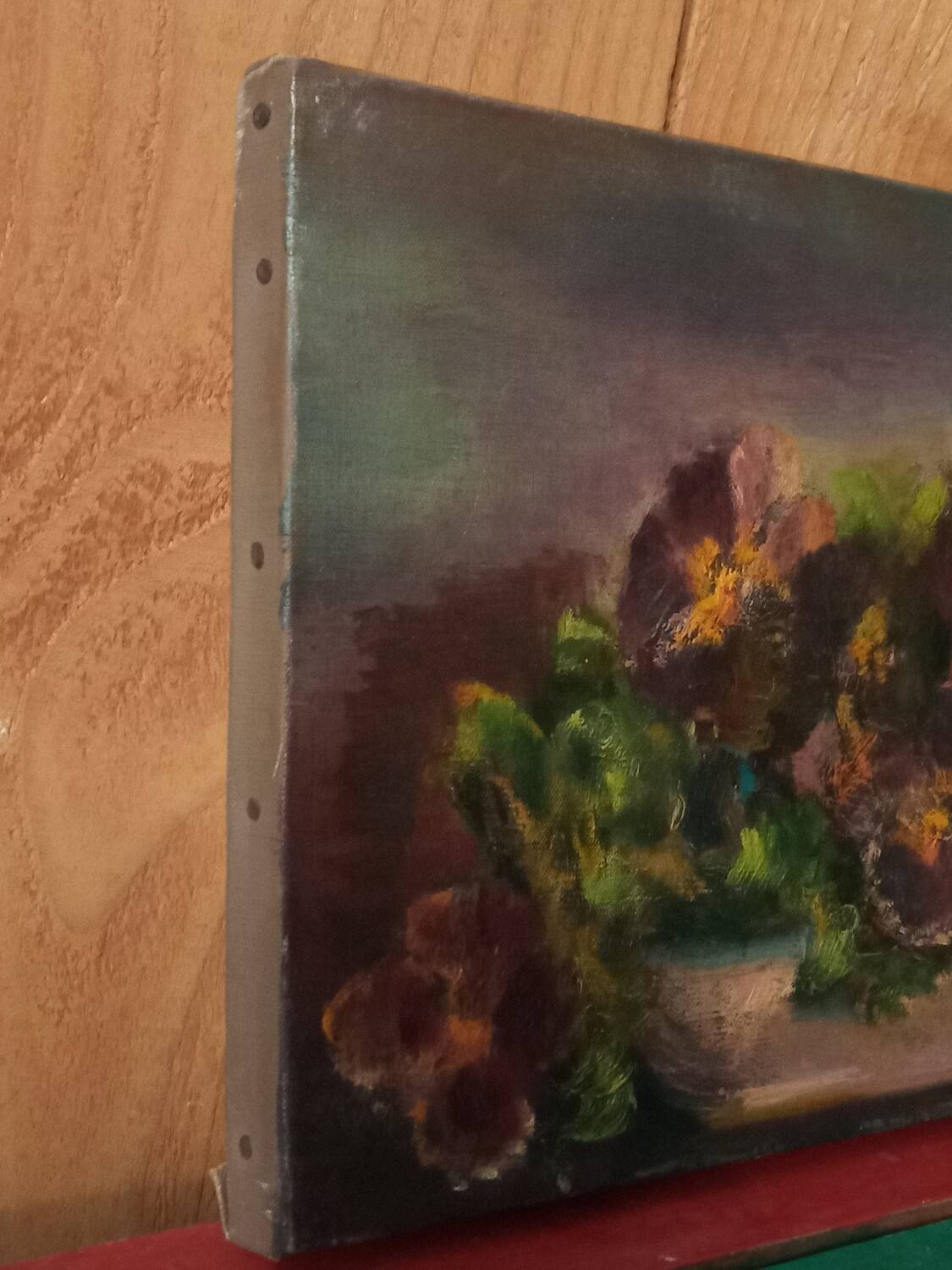 Painting bouquet of pansies