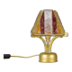 Brutalist table lamp in metal and hammered murano by longobard italy