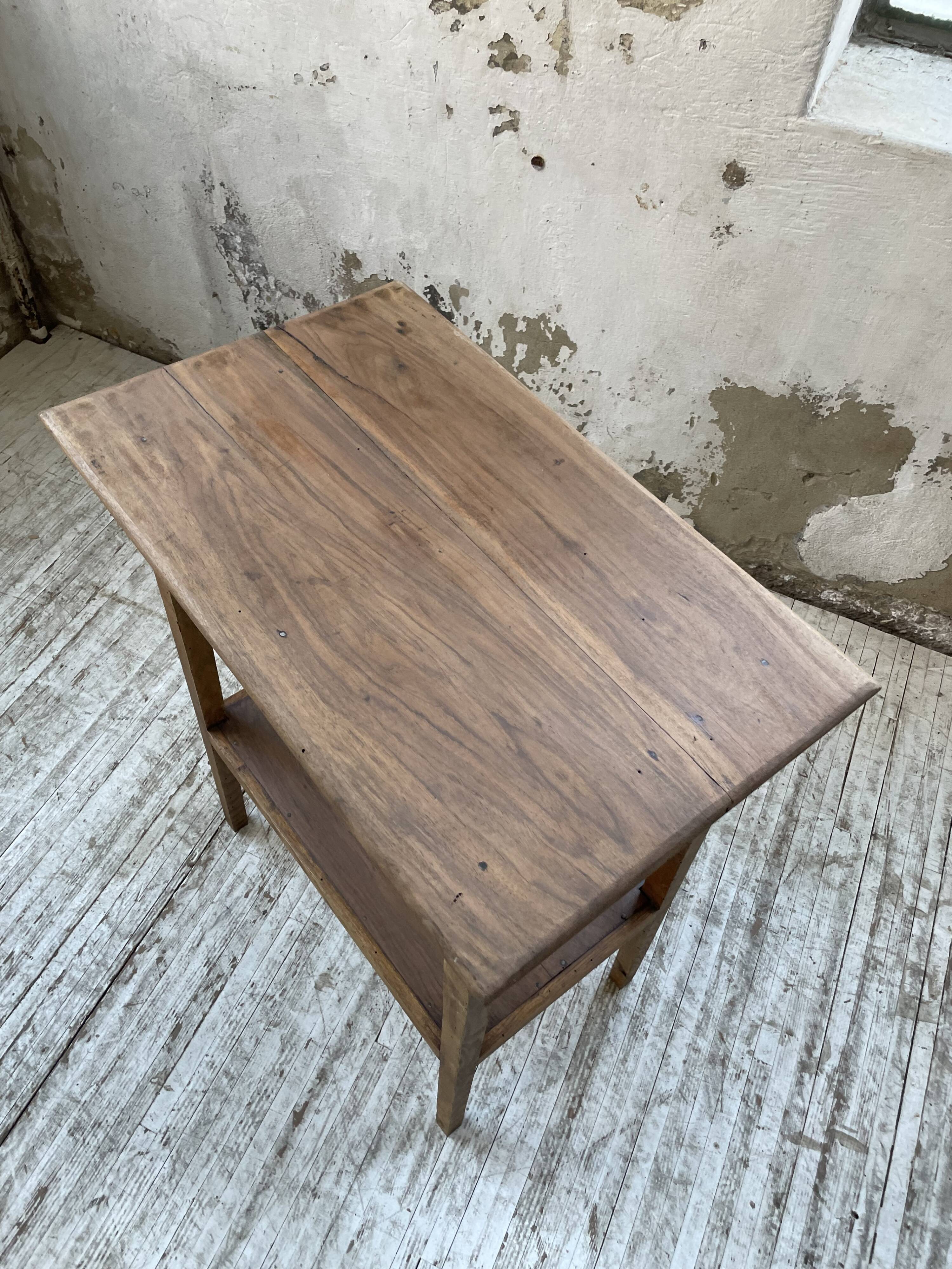 Oak spindle leg console table