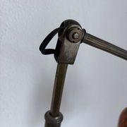 Vintage 1900 Clichy glass paste lamp, brass workshop desk - 60 cm