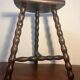 Solid wood tripod stool with turned legs