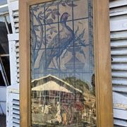 old door with decorated window