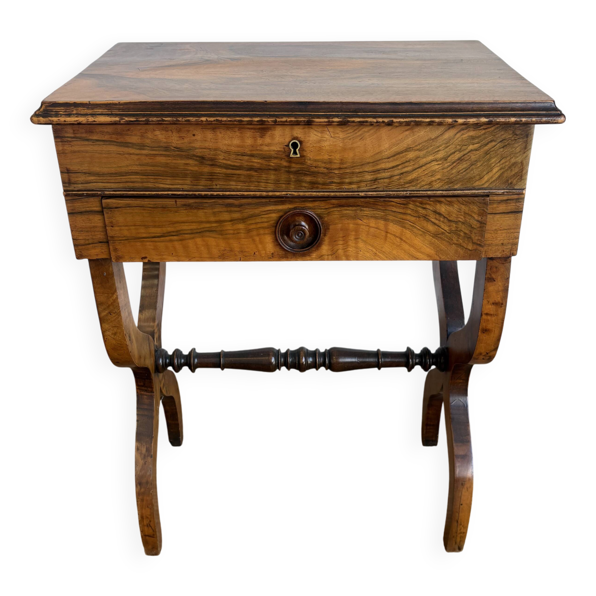 Charles X work table in rosewood veneer.