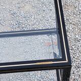 Side table end of sofa Pierre Vandel in metal and glass tops