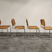 Set of 4 Cesca chair by Marcel Breuer, made in italy, 1970