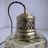 Suspension art deco in coloured glass