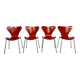 Lot of 4 chairs Series 7 model 3107 design Arne Jacobsen /Fritz Hansen