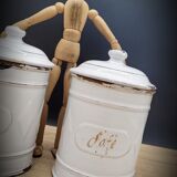 Duo pots kitchen enamelled sugar coffee