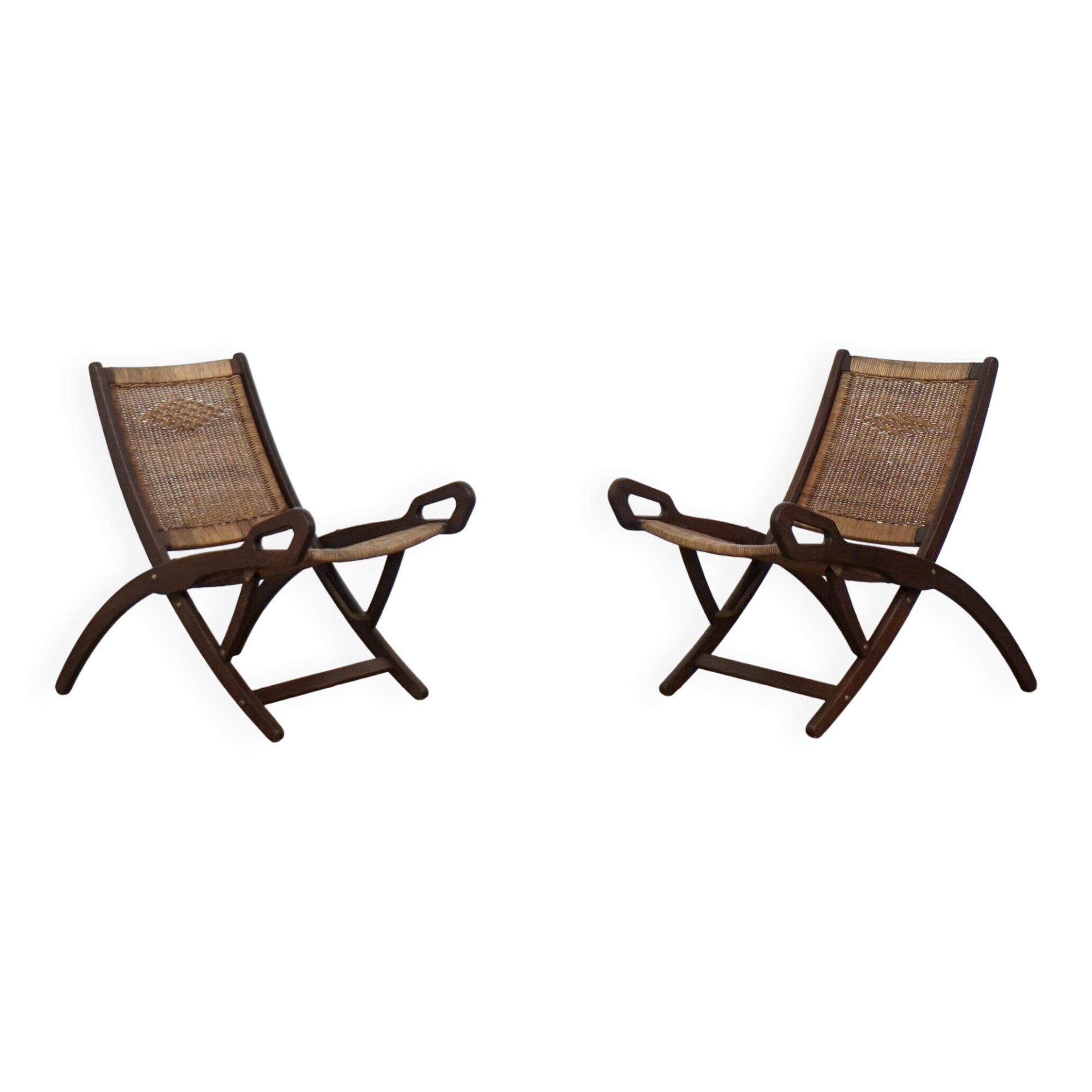 Set of two Gio Ponti “Ninfea” folding armchairs for Fratelli