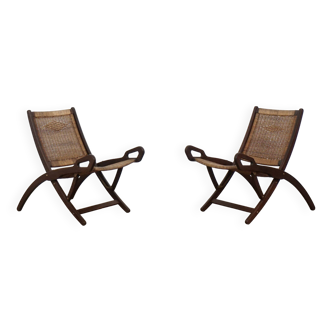 Set of two Gio Ponti “Ninfea” folding armchairs for Fratelli