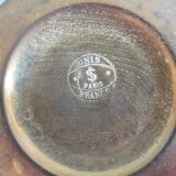 Duo of miniature brass flower pots, Unis France vintage brass flower pots