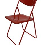 Vintage TED Folding Chair Design by Niels Gammelgaard 1980s Ikea in Red