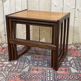 Suite of 3 G-Plan nesting tables in teak from the 70s