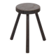 Vintage Rustic Three-Legged Stool, Solid Stained Wood, 45 cm