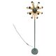 Rare lampe de sol blanche de style mid-century Sputnik - Atom, vers les années 1980.