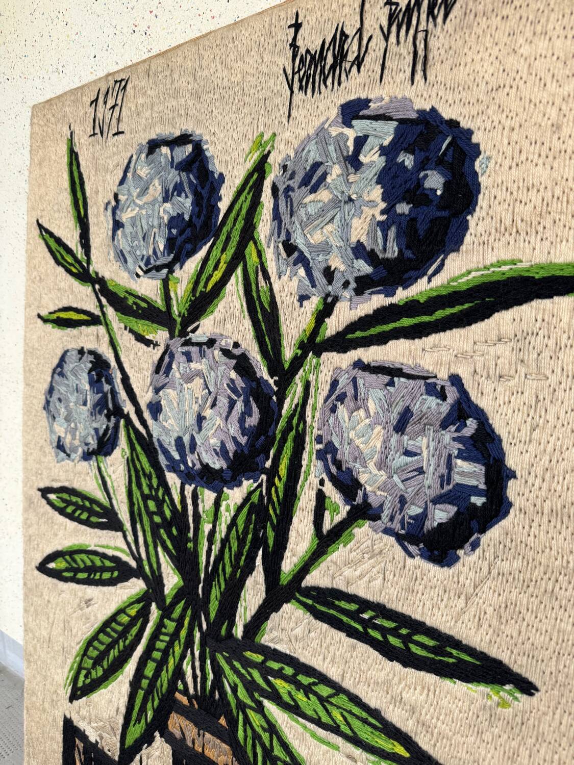 Tapestry Hortensias Bernard Buffet 70s