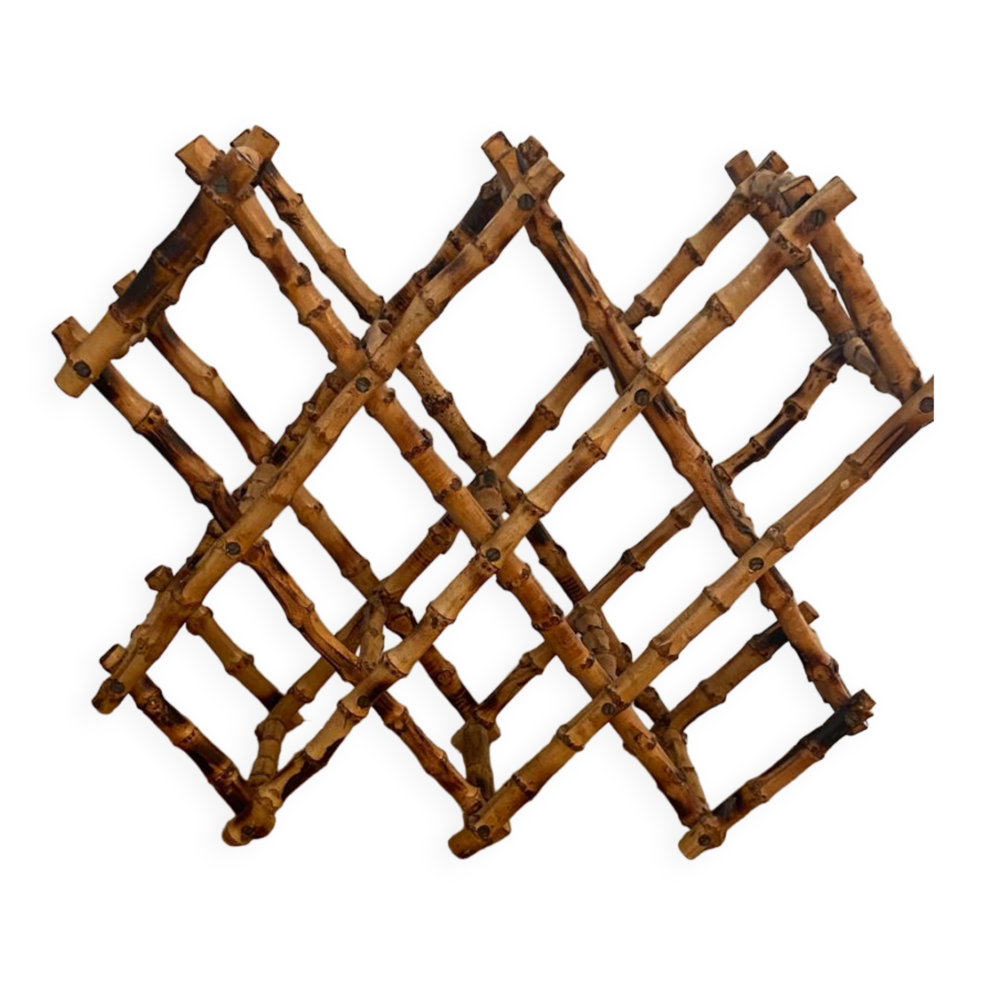 Range foldable bottles in vintage bamboo / rattan