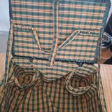 Vintage green wicker picnic basket – tartan interior