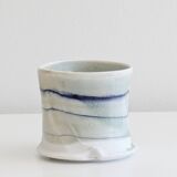 Handcrafted glazed ceramic mug, signed