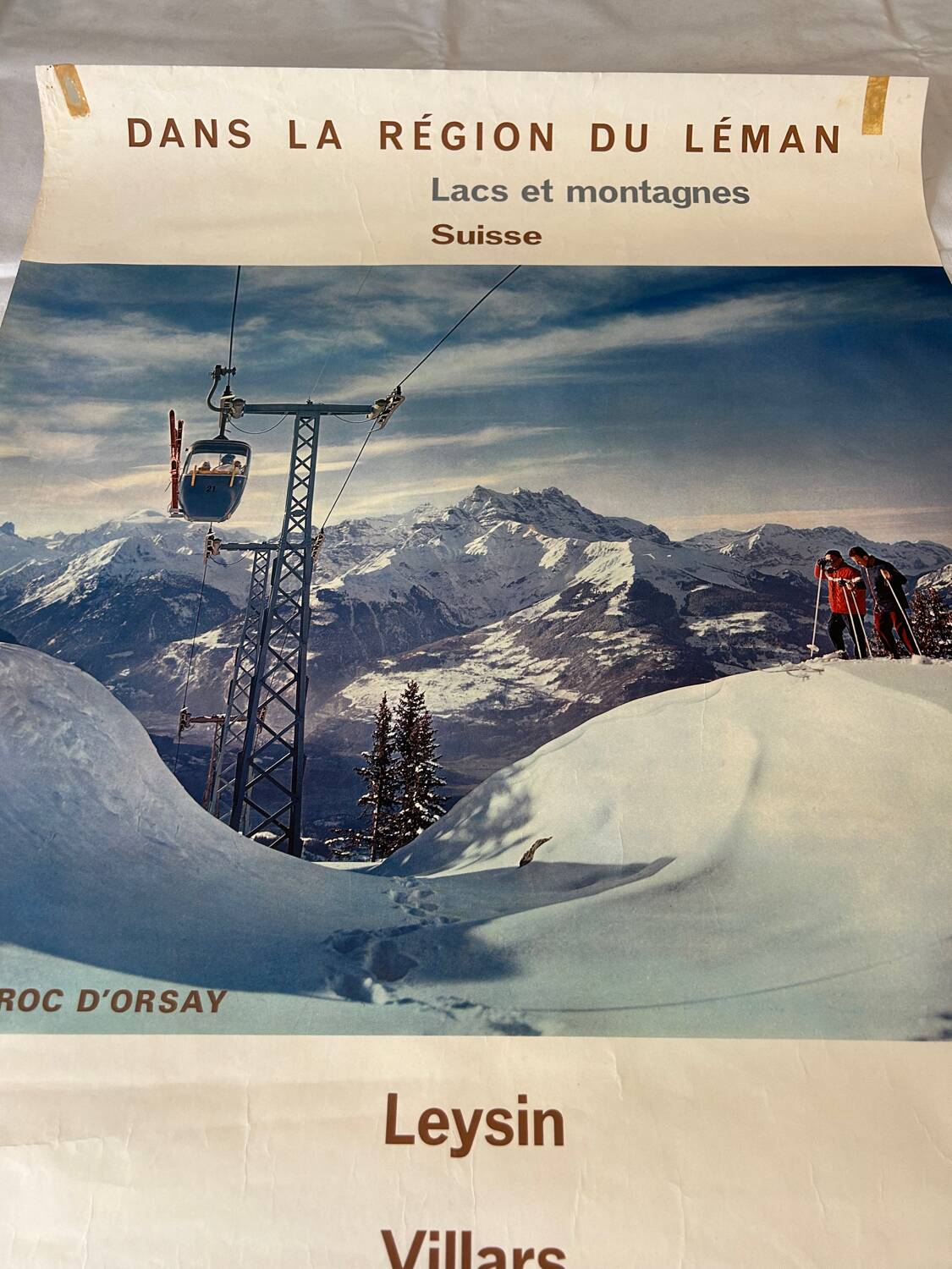 Ski travel poster in the Lake Geneva region.