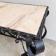 Coffee table in marble and wrought iron, Mediterranean spirit.