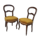 Paire de chaises Louis Philippe velours moutarde