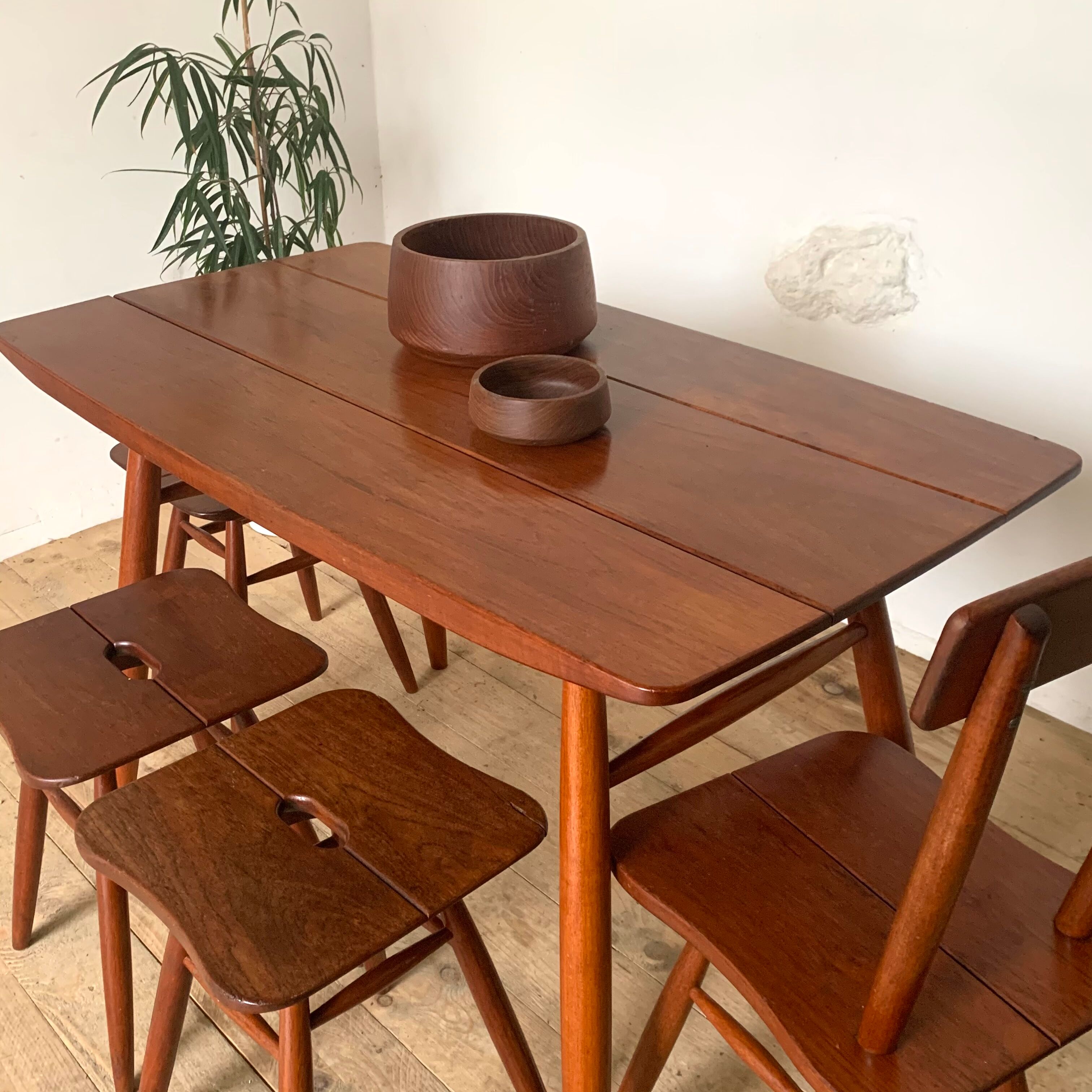 Ercol vintage solid teak stool