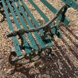 2-seat bench in wrought iron and wood