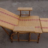 Wicker chaise longue