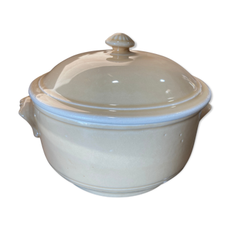 Soupière leguumier plain earthenware vintage 50s