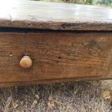 Rustic solid oak coffee table farmhouse initials J C