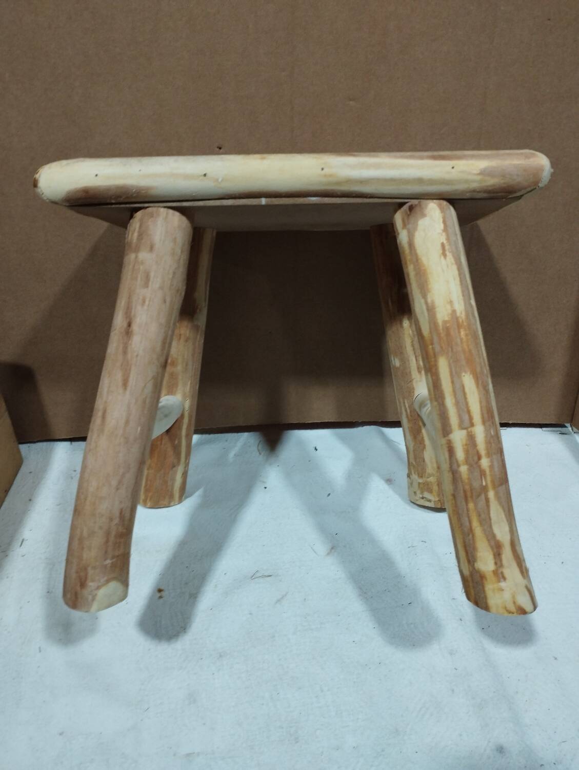Small raw wood step stool