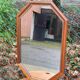 Vintage octagonal mirror in solid wood 55x36cm