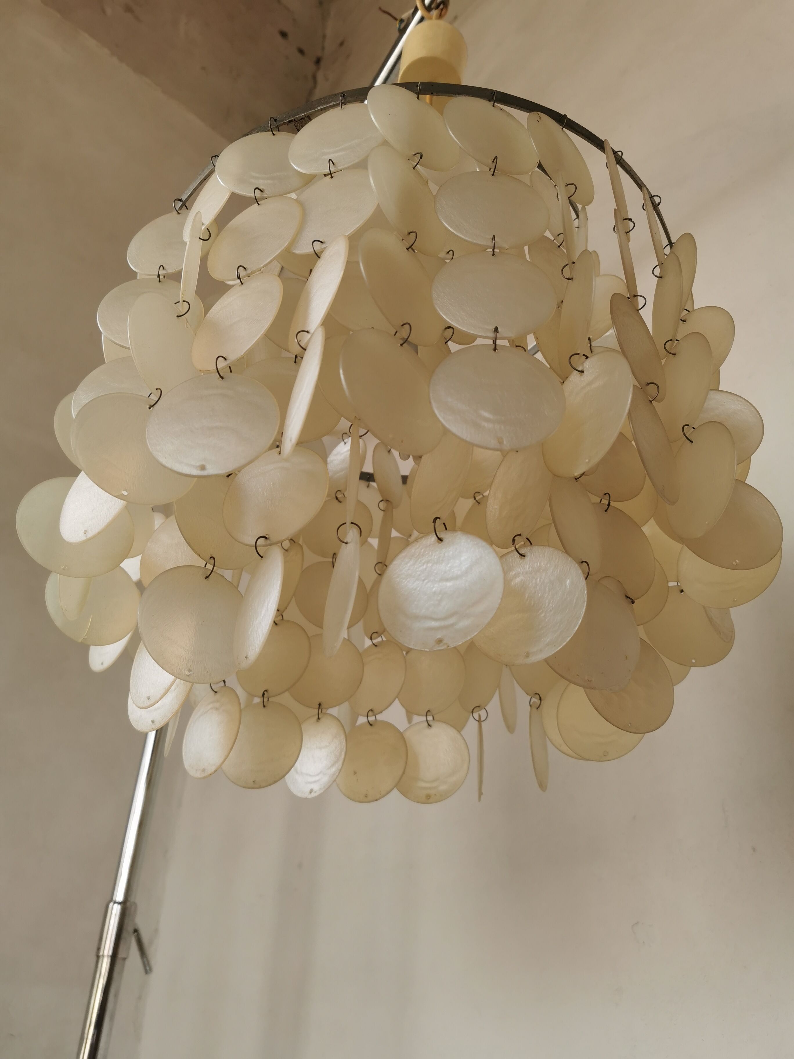 Vintage mother-of-pearl chandelier from the 70s