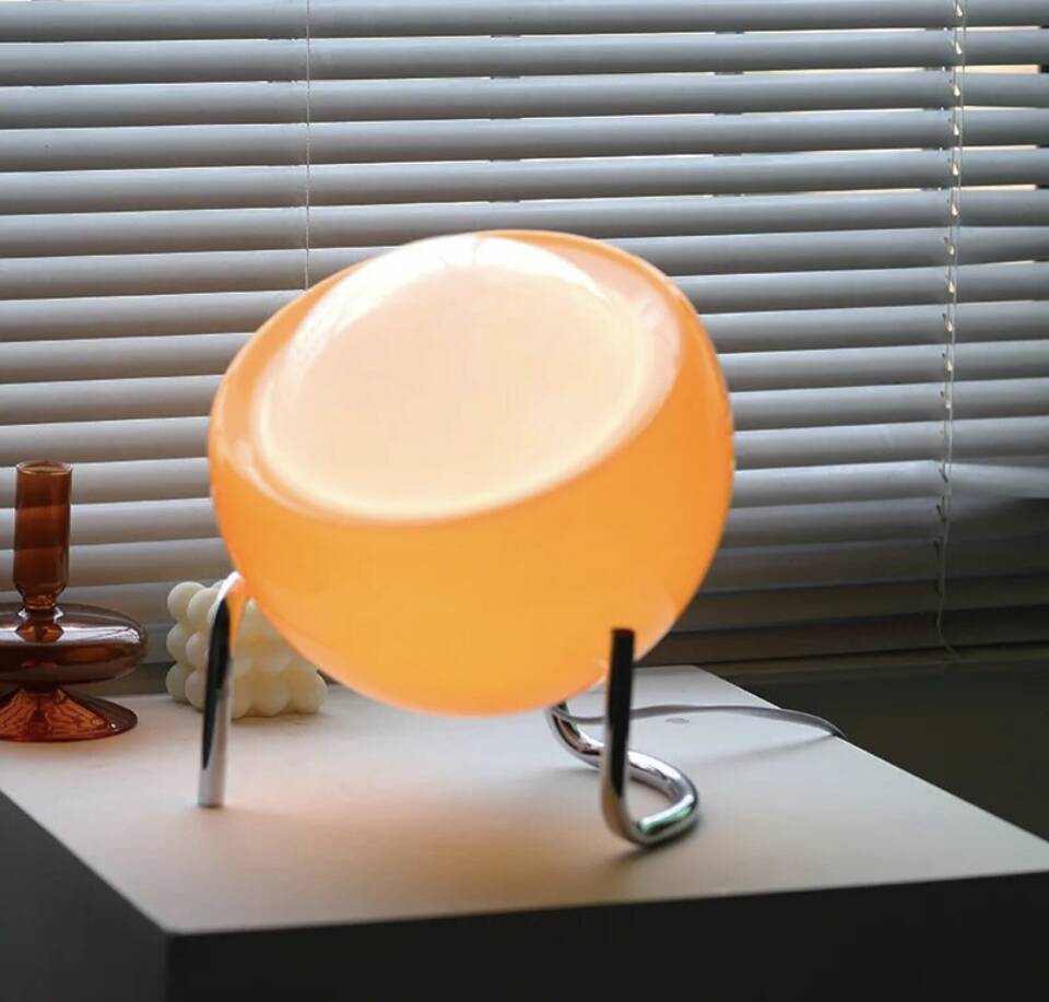 Bauhaus-inspired glass globe lamp