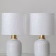 Murano Glass Table Lamps from the 1970s, White Opaline and Brass