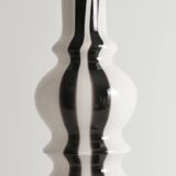 Sculptural Art Glass Murano Style Table Lamp, Black & White, 1960s