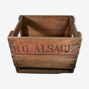 Caisse à bouteilles en bois b.g Alsace