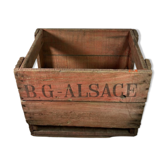 Caisse à bouteilles en bois b.g Alsace