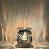 Cubical glass table lamp from Murano by Limburg, Germany, 1970s.