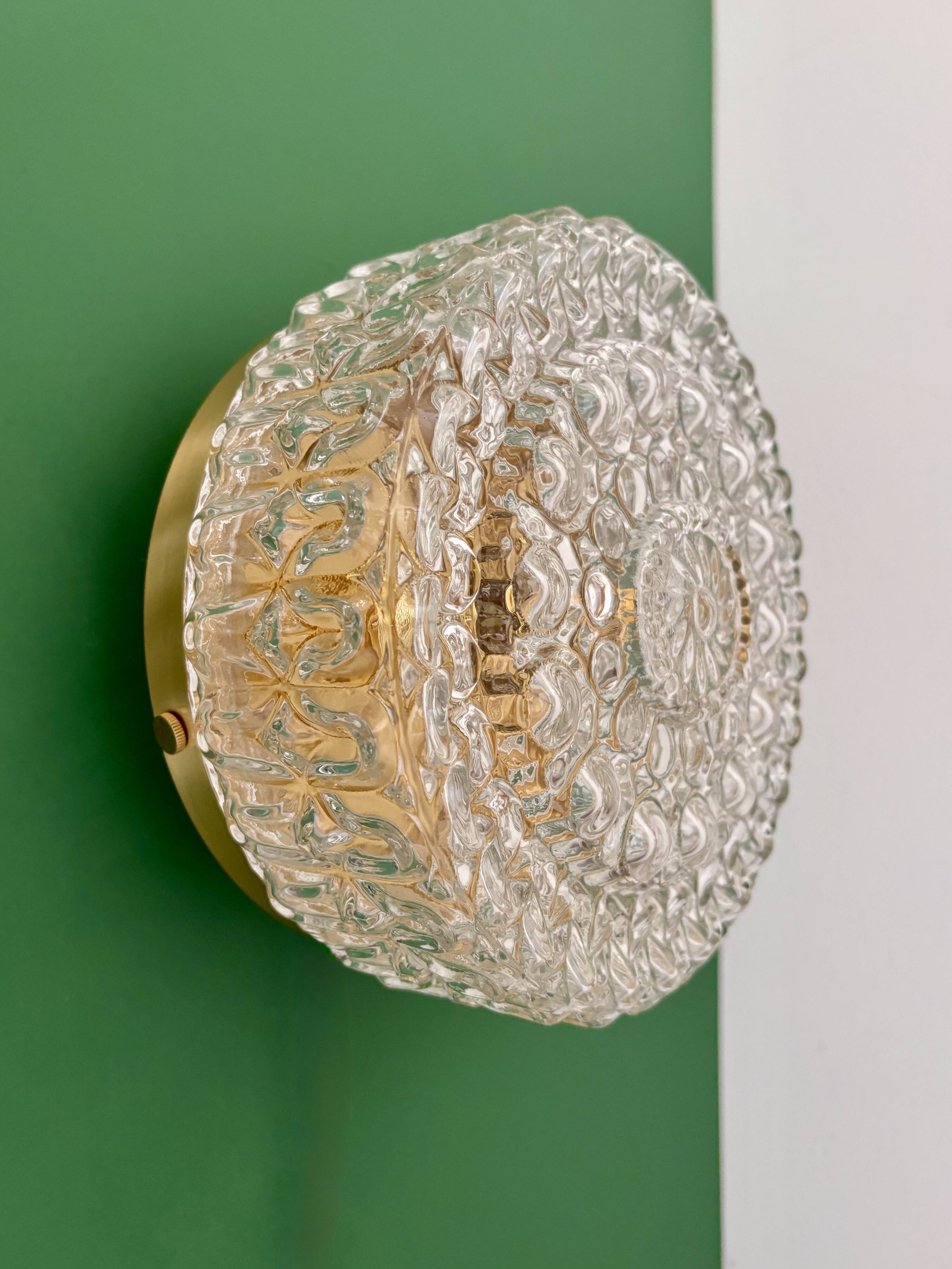 Vintage globe wall or ceiling light in molded glass