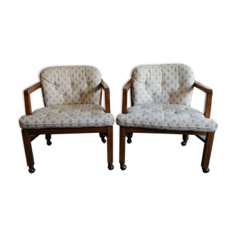 paire de fauteuils by shirley brackett  edition drexel heritage