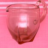 Carafe arrondie Vintage en verre rose