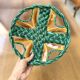 Woven green fruit bowl from the 1950s.