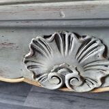 Louis XV-style patinated grey chest of drawers