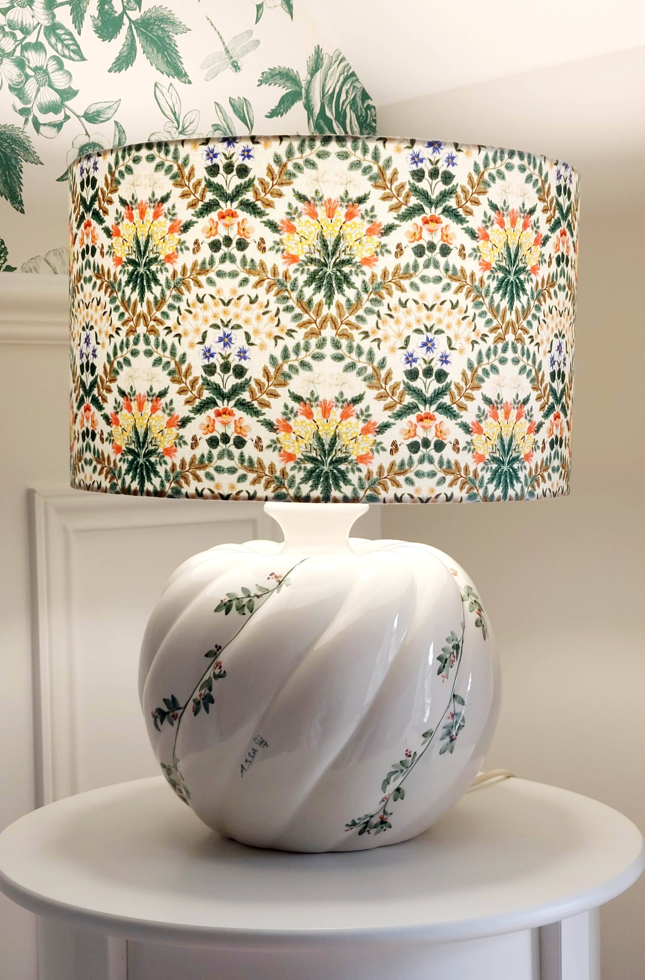 Hand-painted ceramic lamp & handmade shade by Rifle Paper Co.