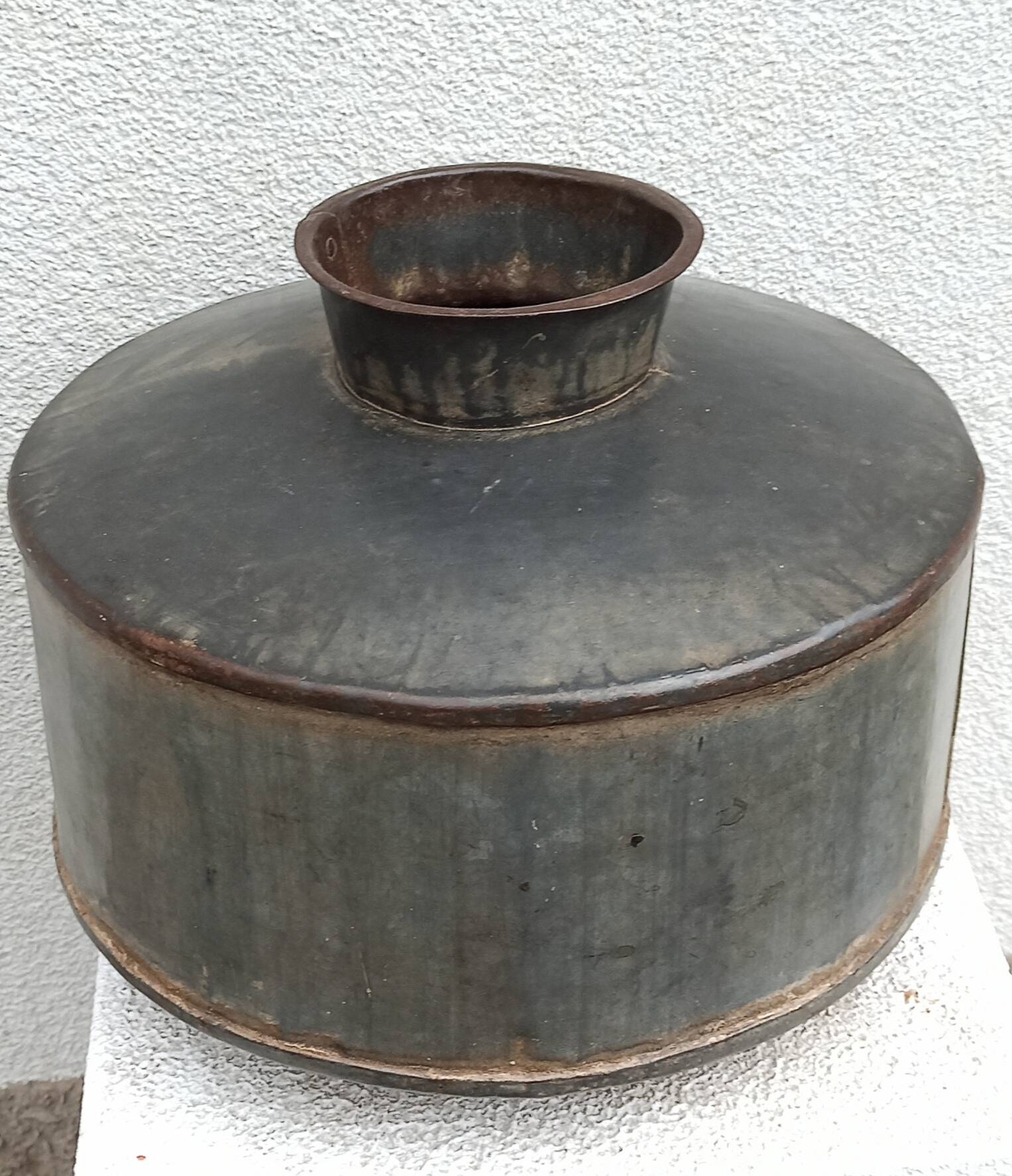 Old zinc pot