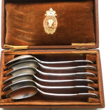 6 small silver metal spoons