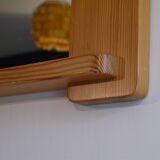 Large Scandinavian mirror in pine 1970